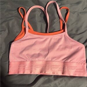 Fabletics Pink and Orange Sports Bra